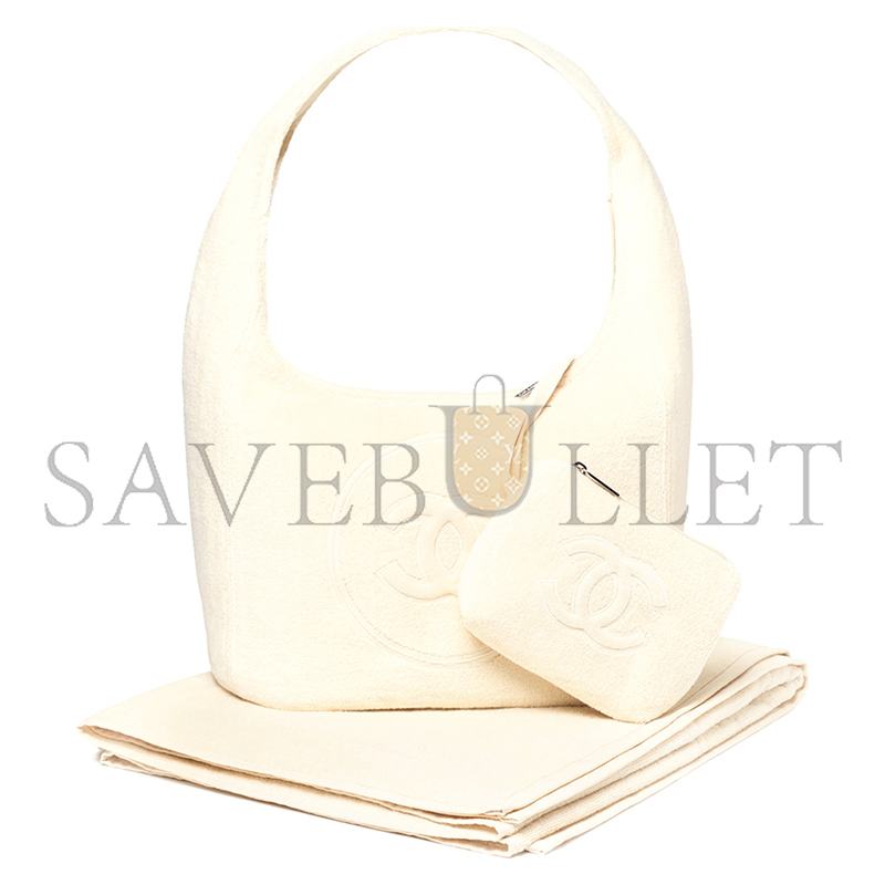 Ch*el coco beach 2025 collection beachwear set cotton ivory aaa938 (58*38*20cm)